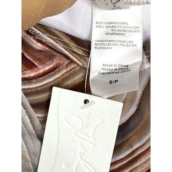 NWT Helen Owen Byblos Cutout Halter Cheeky High Cut One Piece Swimsuit SP Sand - Picture 9 of 16